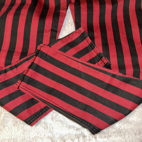 Blackheart Red and Black Striped Skinny Pants - Picture 9 of 9